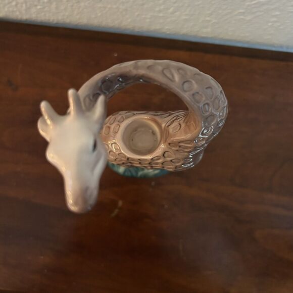 Five & Dime Ceramic Winding Neck African Giraffe Novelty Candle Holder 9” - Picture 5 of 6